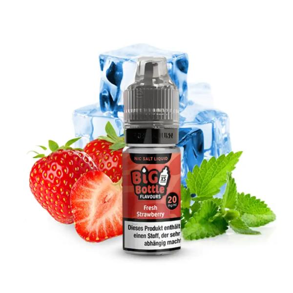 BIG BOTTLE Fresh Strawberry Nikotinsalz Liquid 10 ml